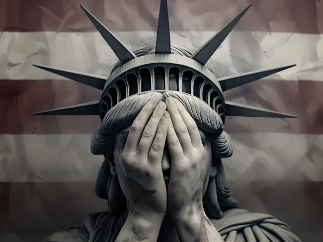 Statue or liberty disappointed